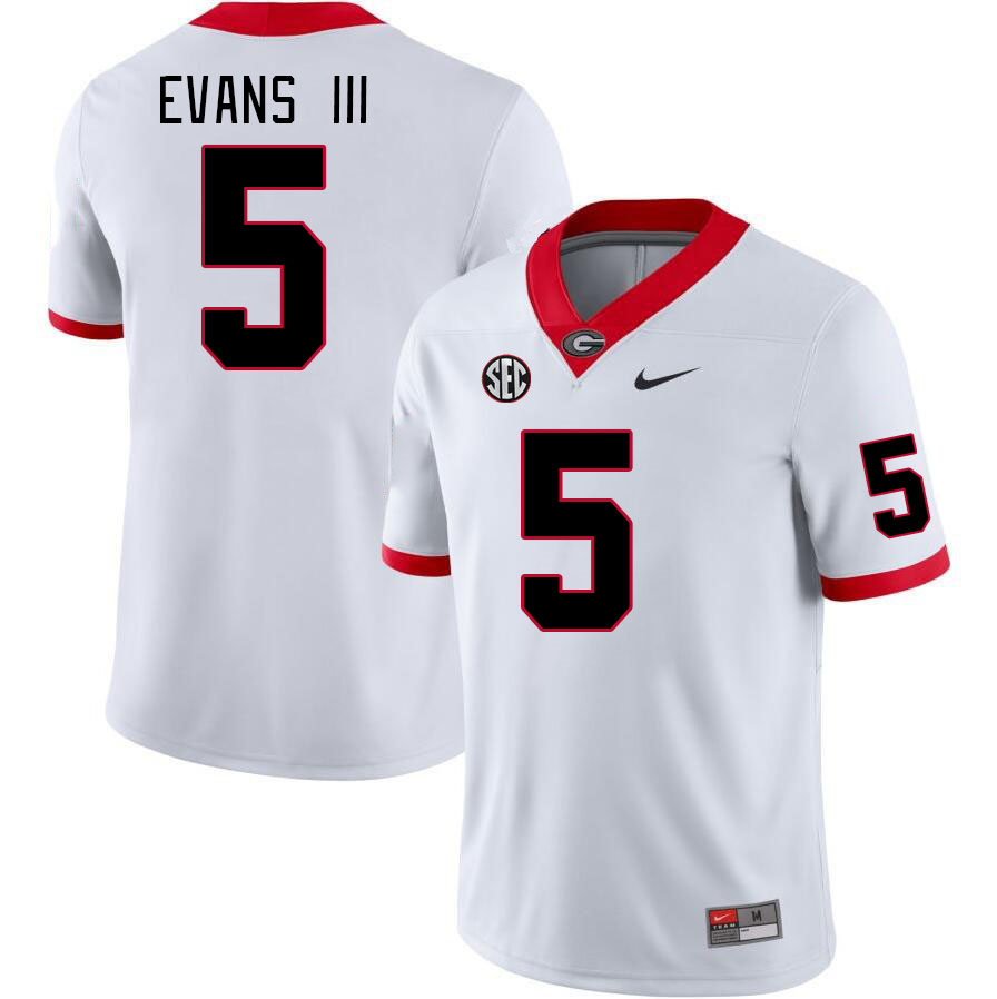 Men #5 Anthony Evans III Georgia Bulldogs College Football Jerseys Stitched-White